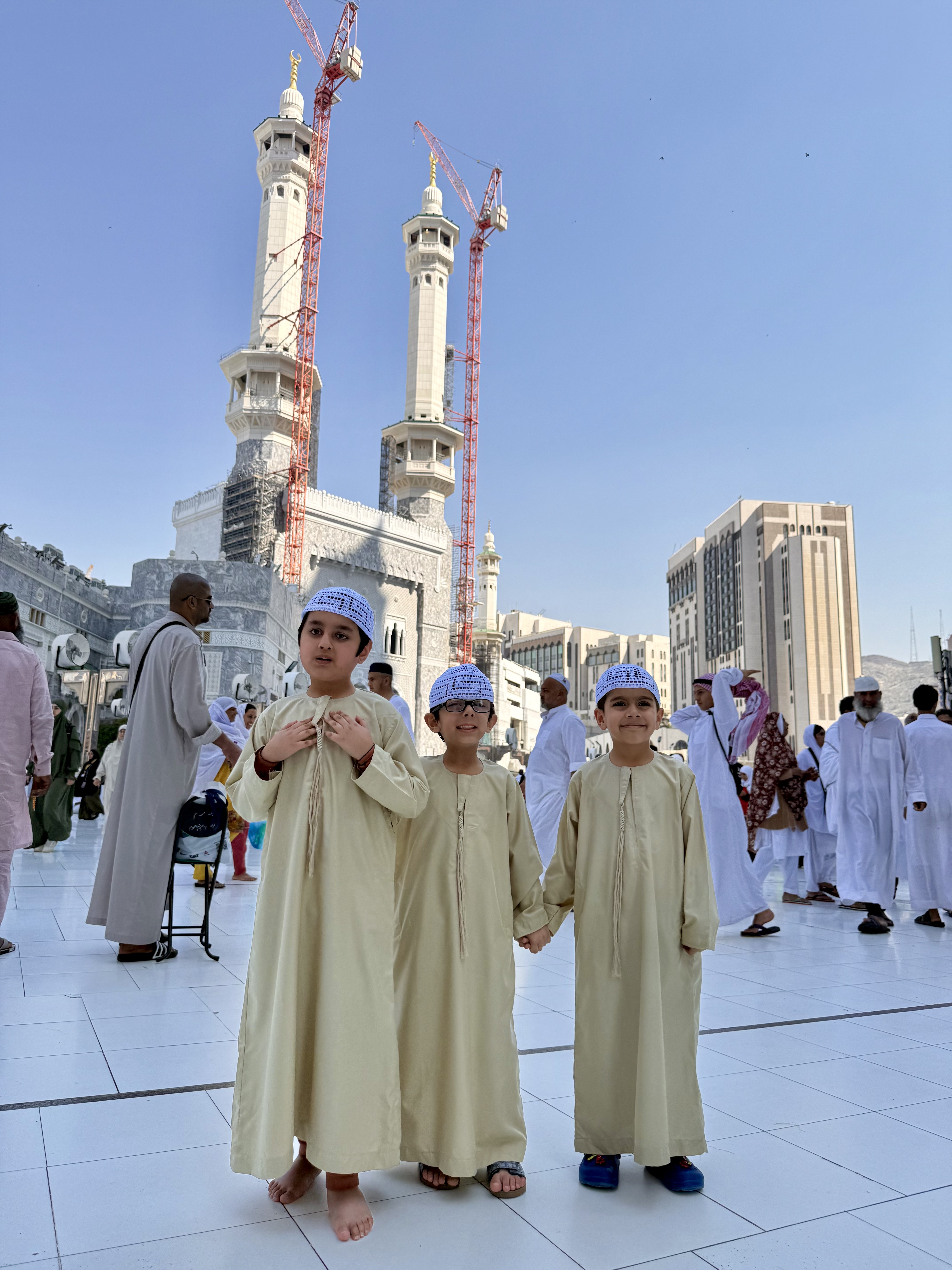 Rayyan with his cousins during Umrah